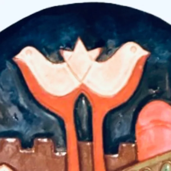 1987 Jerusalem 3-religions ceramic wall hanging